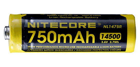 Accu Nitecore Li-ion 14500 Port Micro-USB – Image 2