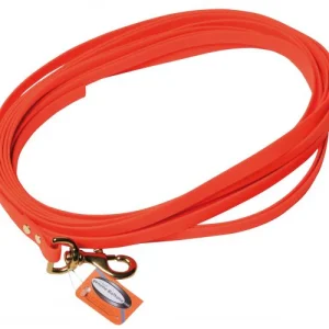 Laisse de recherche Januel orange fluo biothane - Long. 16 m / Larg.20 mm
